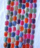Rainbow Veins Agate Rectangle Beads 13*18mm