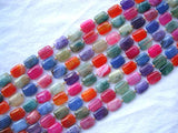 Rainbow Veins Agate Rectangle Beads 13*18mm