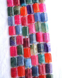 Rainbow Veins Agate Flat Tube 13*18mm Loose Beads DIY Jewelry Making