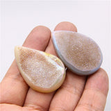 Rainbow Agates Druzy Geode Pendant Water Drop Stone Necklace