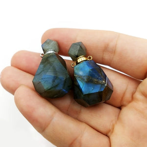 Natural Rainbow labradorite Bottle Pendant Gems Stone for Necklace