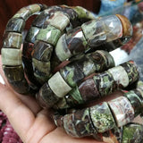 Natural Rainforest Agate Beads Bracelet Gemstone Bangle