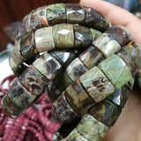 Natural Rainforest Agate Beads Bracelet Gemstone Bangle