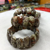 Rainforest Agate Beads Bracelet Natural Gemstone Bangle for Woman Man