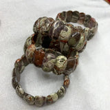 Rainforest Agate Beads Bracelet Natural Gemstone Bangle for Woman Man