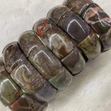Rainforest Agates Beads Bracelet Natural Gem Jewelry Bangle