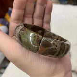 Rainforest Agates Beads Bracelet Natural Gem Jewelry Bangle