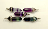 Natural Rainbow Purple Fluorite Gemstone Healing Point Pendant