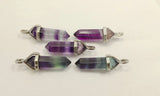 Natural Rainbow Purple Fluorite Gemstone Healing Point Pendant