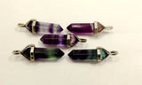 Natural Rainbow Purple Fluorite Gemstone Healing Point Pendant