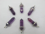 Natural Rainbow Purple Fluorite Gemstone Healing Point Pendant