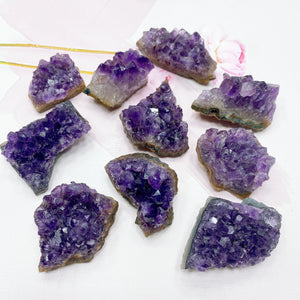 Raw Amethyst Cluster Crystal Purple Quartz Stone Energy Healing