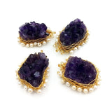 Amethyst Druzy Pendant with Pearl Beads - DIY Jewelry