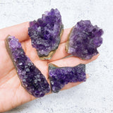 Raw Amethyst Geode Cluster Purple Crystal Quartz Stone Wand Point Energy Healing