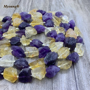 Raw Amethysts Citrines DIY Necklace Bracelet Earrings Beads