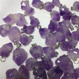 Raw Amethysts Rough Stone Pendant Geode Druzy Cluster Flower