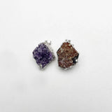 Amethyst Crystal Cluster Healing Necklace Pendants 3pc