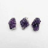Amethyst Crystal Cluster Healing Necklace Pendants 3pc