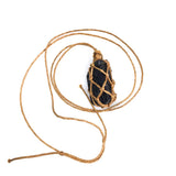 Raw Tourmaline Healing Crystal Pendant Necklace with Rope 20-35mm