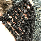 Raw Tourmaline Jet Stone Gravel Beads for DIY Jewelry Making