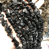 Raw Tourmaline Jet Stone Gravel Beads for DIY Jewelry Making