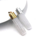 Raw Gypsum Stone Pendant Necklace Selenite Healing Crystal