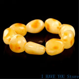 Raw Mineral Beeswax Amber Bracelet for Men and Women