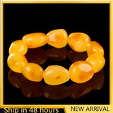 Raw Mineral Beeswax Amber Bracelet for Men and Women