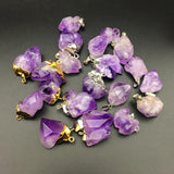 Amethyst Raw Ore Pendant Healthy Reiki Anti Fatigue Crystal Necklace