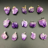 Amethyst Raw Ore Pendant Healthy Reiki Anti Fatigue Crystal Necklace