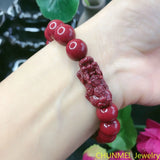 Natural Raw Ore Cinnabar Bracelet Men and Women Carved Cinnabar Hand String