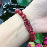 Natural Raw Ore Cinnabar Bracelet Men and Women Carved Cinnabar Hand String
