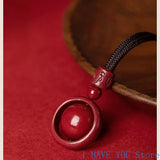 Raw Cinnabar Pendant Luck Turns Necklace Exorcism