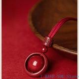 Raw Ore Cinnabar Pendant Fortune Transfer Necklace