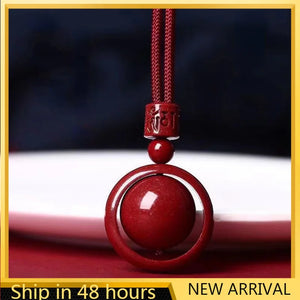 Raw Cinnabar Pendant Luck Turns Necklace Exorcism