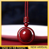 Raw Cinnabar Pendant Luck Turns Necklace Exorcism