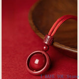 Raw Ore Cinnabar Pendant Fortune Transfer Necklace
