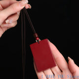 Raw Ore Cinnabar Pendant Necklace Sweater Chain Men's Women's Jewelry