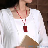 Raw Cinnabar Pingwushi Pendant Necklace High Content Purple Sand