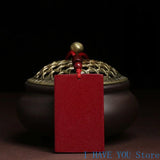 Raw Cinnabar Pingwushi Pendant Necklace High Content Purple Sand