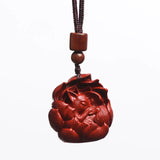 Raw Ore Cinnabar Pendant Nine Tail Fox Purple Sand Pendant Couple's Necklace