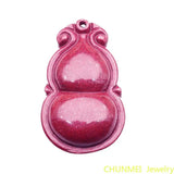 Natural Cinnabar Gourd Pendant Necklace