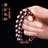 Natural Raw Ore Cinnabar Bracelet Birth Year Charm Buddha Beads Lucky Bracelet
