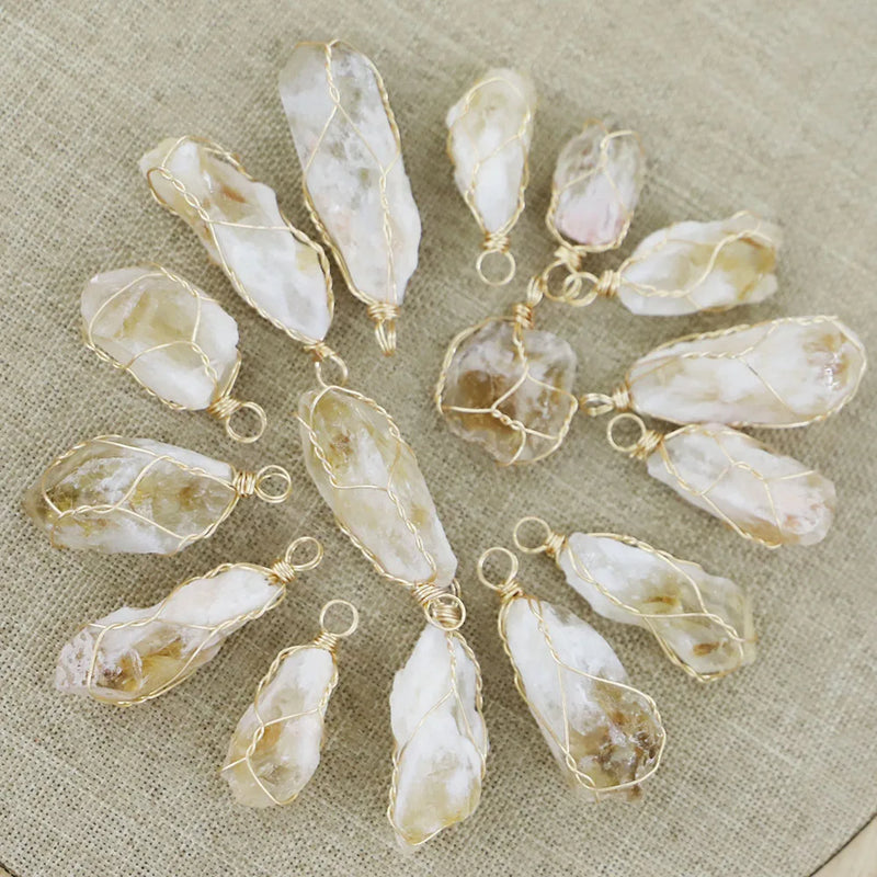 Raw Ore Amethysts Necklace Pendants Women Charms Making Jewelry