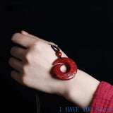 Raw Vermilion Pendant, Natural Stone Necklace