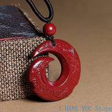 Raw Vermilion Pendant, Male and Female Life Year Pendant