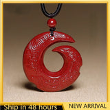 Raw Vermilion Pendant, Natural Stone Necklace