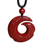 Raw Vermilion Pendant, Natural Stone Necklace