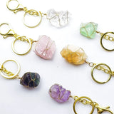 Raw Stone Crystal Keychain Amethyst Rose Quartz Healing Crystals