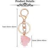 Raw Stone Crystal Keychain Amethyst Rose Quartz Healing Crystals